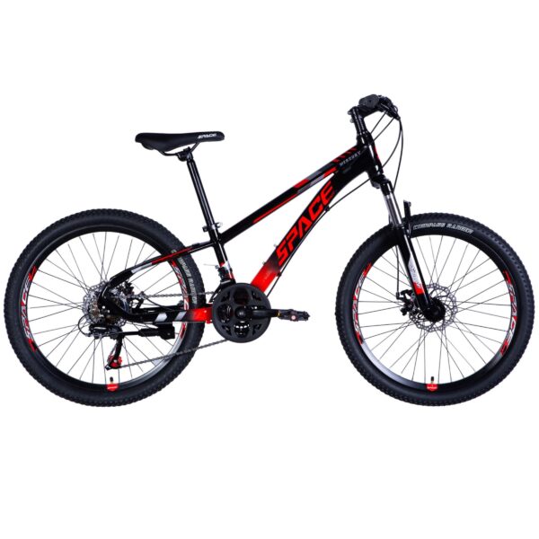 lasten maastopyörä mercury 24" alumiini, 130–160 cm, 21 vaihdetta, musta/punainen