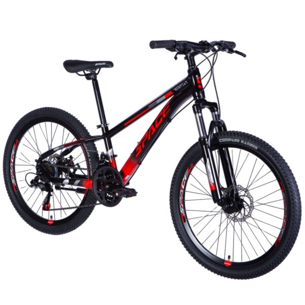 lasten maastopyörä mercury 24" alumiini, 130–160 cm, 21 vaihdetta, musta/punainen