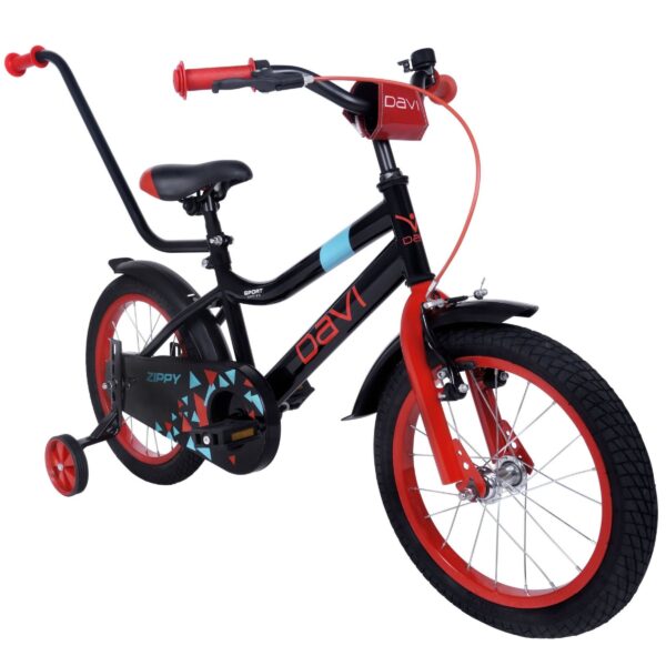 lasten polkupyörä davi zippy 16", 95 110 cm, 1 vaihde, musta