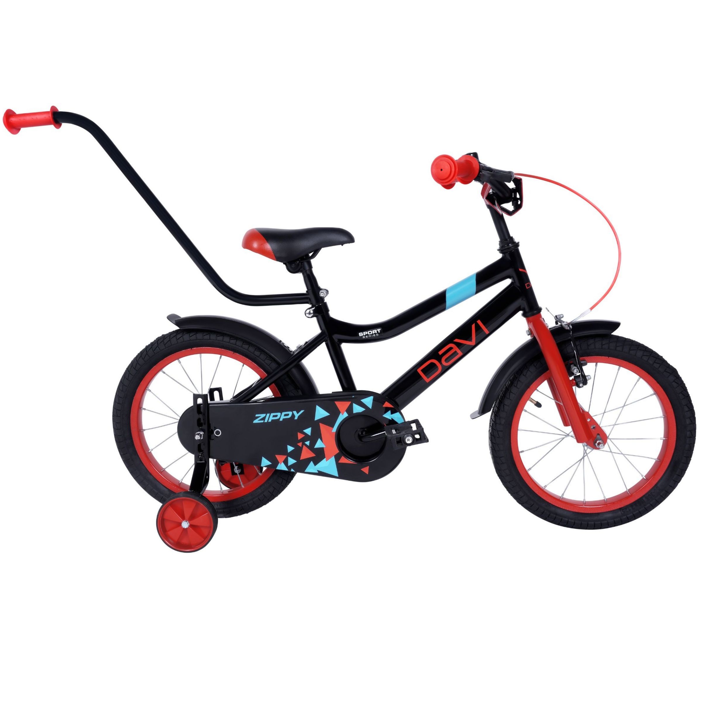 lasten polkupyörä davi zippy 16", 95 110 cm, 1 vaihde, musta